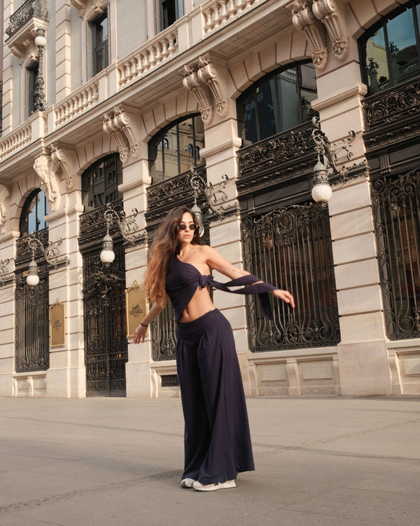 FLOWY DEEP OCEAN  PANT PIECE